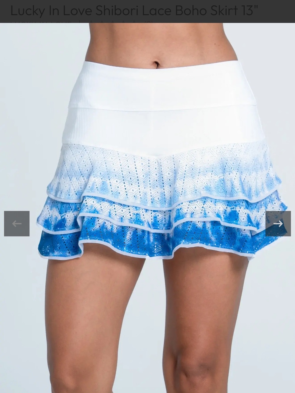 Lucky In Love White to Blue Ombre Ruffle Lace Skirt